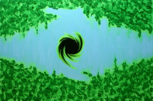 EYE OF THE EARTH oil/acrylic on canvas + own technique, 100x150 cm, 2012